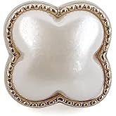 Craftisum Four-Leaf Clover White Enamel Sewing Shank Buttons 20 Pcs - 12.5mm, 1/2"