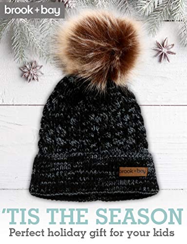 image for Brook + Bay Kids Faux Fur Pom Beanie - Fits Girls, Boys, Toddlers & Ch