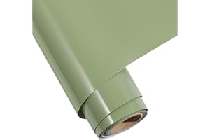 Gatichetta Heat Transfer Vinyl Roll, Khaki Green Iron on HTV 12" x 6FT, Smooth PU HTV for T-Shirts, Fabris, DIY Designs