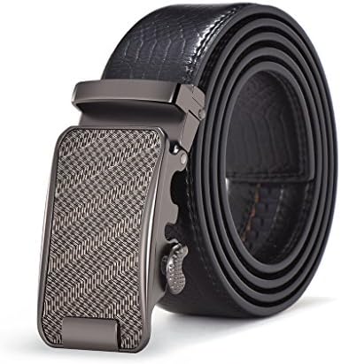 Melrtrich Men's Leather Belt With Solid Automatic Buckle - RatchetDress Belt With a Gift Box (Waist 36''-38'', Style 3)