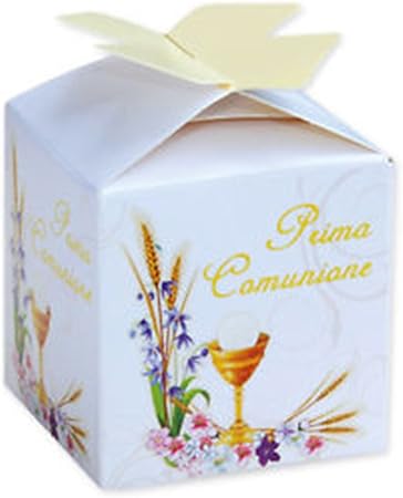 25 Scatoline Porta Confetti Per Comunione Bomboniera Amazon It Casa E Cucina