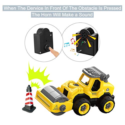 Take Apart Toys Remote Truck - TFS Assembly Toy Bulldozer Constructions Building Vehicles Play Set with Electric RC Screwdriver, Ideal Educational STEM Toy Toddlers Boys Girls Aged 3, 4, 5, 6
