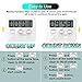 2- Pack Kitchen Timer Digital Timer for Time Management, Teacher, Classroom, Cooking - Large Screen, Big Digits, On/Off Button, Magnetic Back - AAA Battery Included
