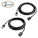 Cable Matters 2-Pack Long USB Extension Cable - 10ft, Male to Female USB Extender Cable, USB2.0 Extension Cord, 480Mbps, Black