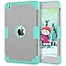 iPad Mini Case for iPad Mini 3/2 /1, BENTOBEN Three Layer Slim Fit Anti-Slip Heavy Duty Shockproof Hybrid Soft Silicone Hard PC Armor Protective Case Cover for iPad Mini 1 2 3 Retina Gray/Mint Green