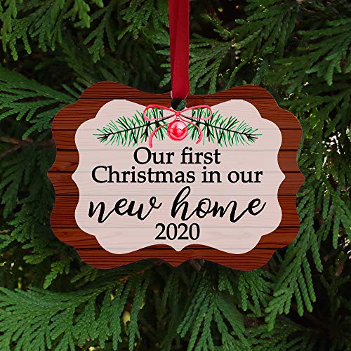 Glimmer Designs Llcour First Christmas In Our New Home Ornament 2021 Red Buffalo Plaid Christmas Ornament Dailymail
