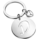 xuanhang Initial Keychain for Women Men,Alphabet Letter Heart Charm Keychains Accessories Gifts For Car,Backpacks,Bag