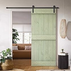 44 in. x 84 in. Mid-Bar Series Sage Green Stained