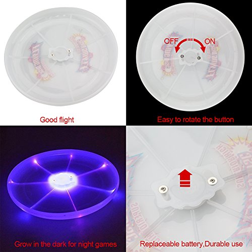FUDOSAN LED Flying Disc Ultimate Light Up Sport Disc Glow in The Dark