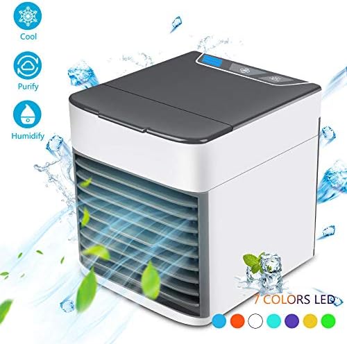 Personal Air Conditioner Fan - Portable Personal Air Cooler & Humidifier & Purifier 3 in 1, Cooling Evaporative Desk Fan With Night Light for Office Home Sleeping Camping [2019 Upgrade Version]