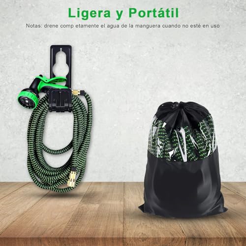 Manguera de Jardín,100FT/30M Manguera Expandible con 10 Modos de Pulverización,3/4" Conectores de Latón,Manguera de Agua Flexible a Prueba de Fugas sin Torceduras,para Regar Flores,Lavado de Autos