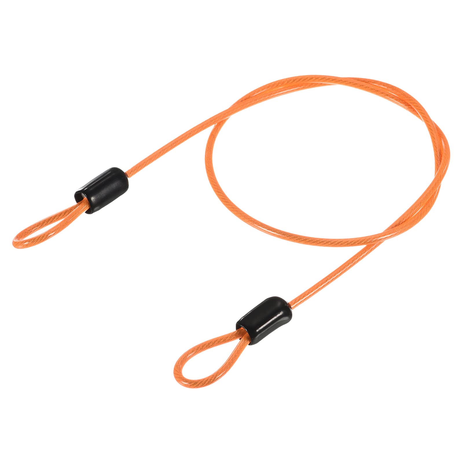 M METERXITY Security Cable - Plastic Coated Steel Locking Rope Apply to Outdoor/Bicycle/Travel (2.5mmx0.5m, Orange)