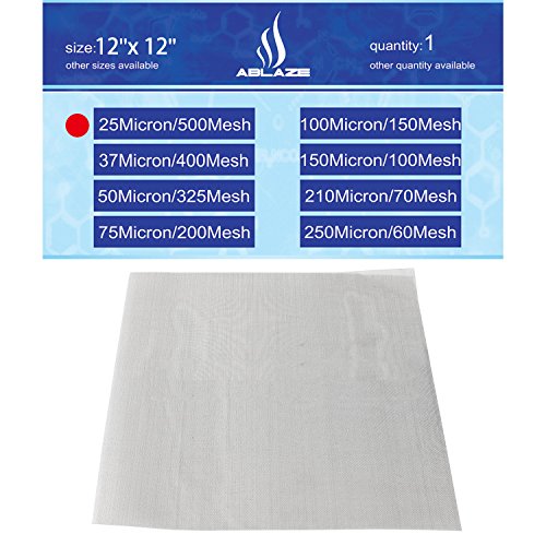25 Micron 500 Mesh Screen Stainless Filter Material Particulate Capture Extracts Home Brewing Aquariums Biofuel 12''X12''