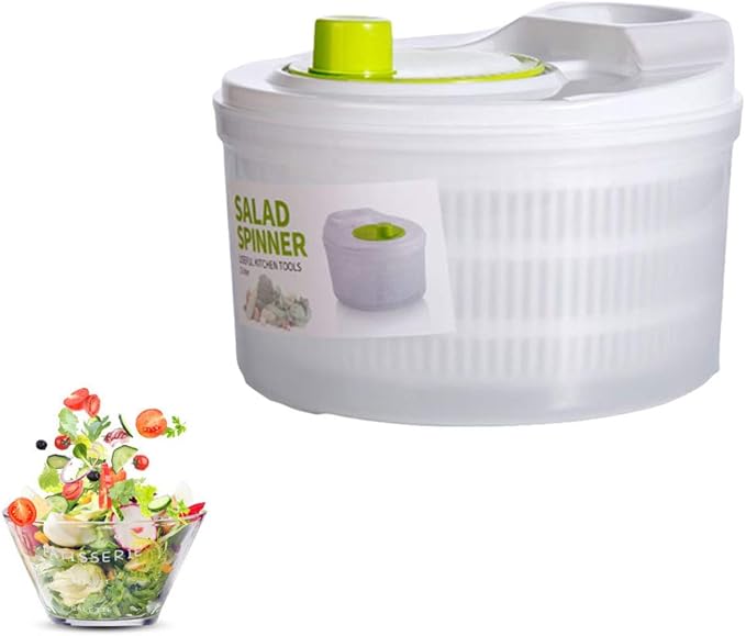 3L Large Capacity Salad Spinner, Manual Vegetable Dryer and