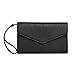 KROSSLON Rfid Passport Holder Tri-fold Travel Wallet Women Medium Wristlet, Black