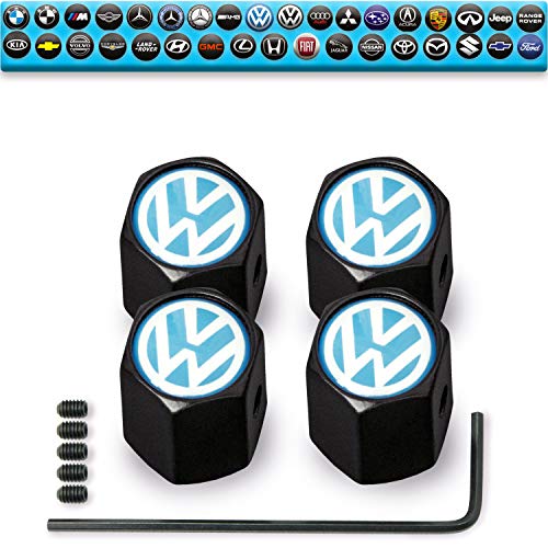 Custom Tire Valve Stem Caps (35 Vehicle Models) Anti-Theft Hexagon Design | Car, Truck, SUV | Leakproof, Airtight, Dustproof Seal | All-Weather, Lock Tight Fit (for VW Vehicles) - Thumbnail 4