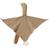 FOMAISELF Baby Loveys Security Blankets Cotton Muslin Soft Lovie Cuddly Lovies for Infants Unisex Boy Girls, Cuddle Goose Khaki