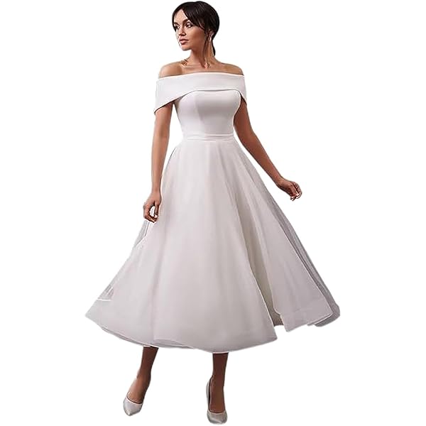 Casual Medium Length Bridesmaid Dresses Vintage Lace Wedding Short Shabby  Wedding Dress DNEKSEIK Women's Short Satin Wedding Dresses With Pockets A-