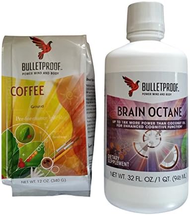 Bulletproof Ground Coffee, Brain Octane Oil (32 oz.) Bundle w/Unique Article