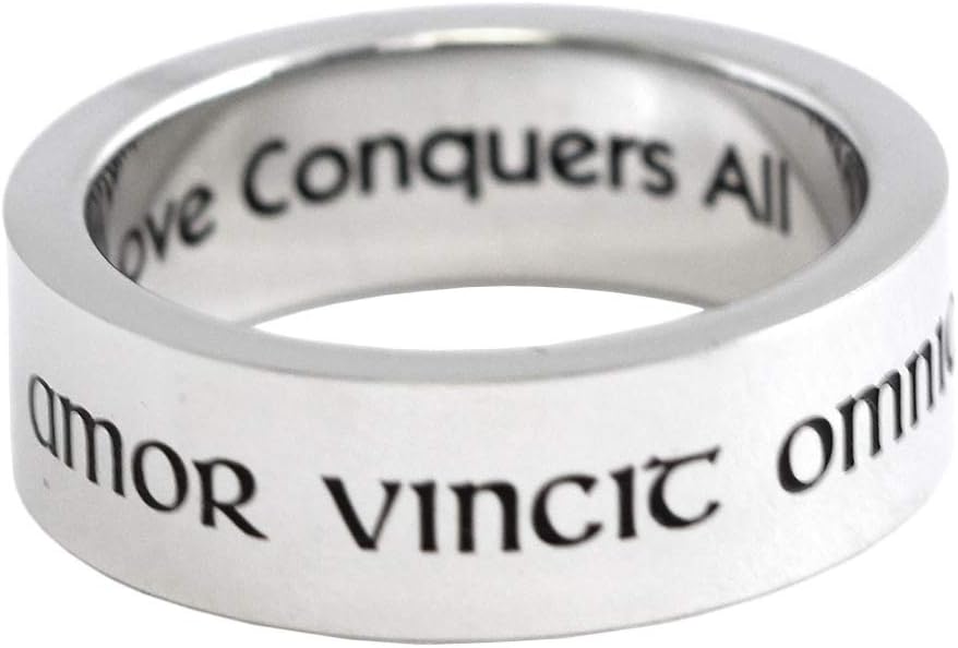 Rush Industries Poesy Ring - Amor Vincit Omnia - Love Conquers All Ring - Promise Ring