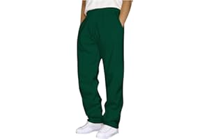 Mens Sweatpants Open Bottom Straight Leg Sweat Pants Baggy Lounge Trousers Soft Athletic Workout Joggers with Pockets