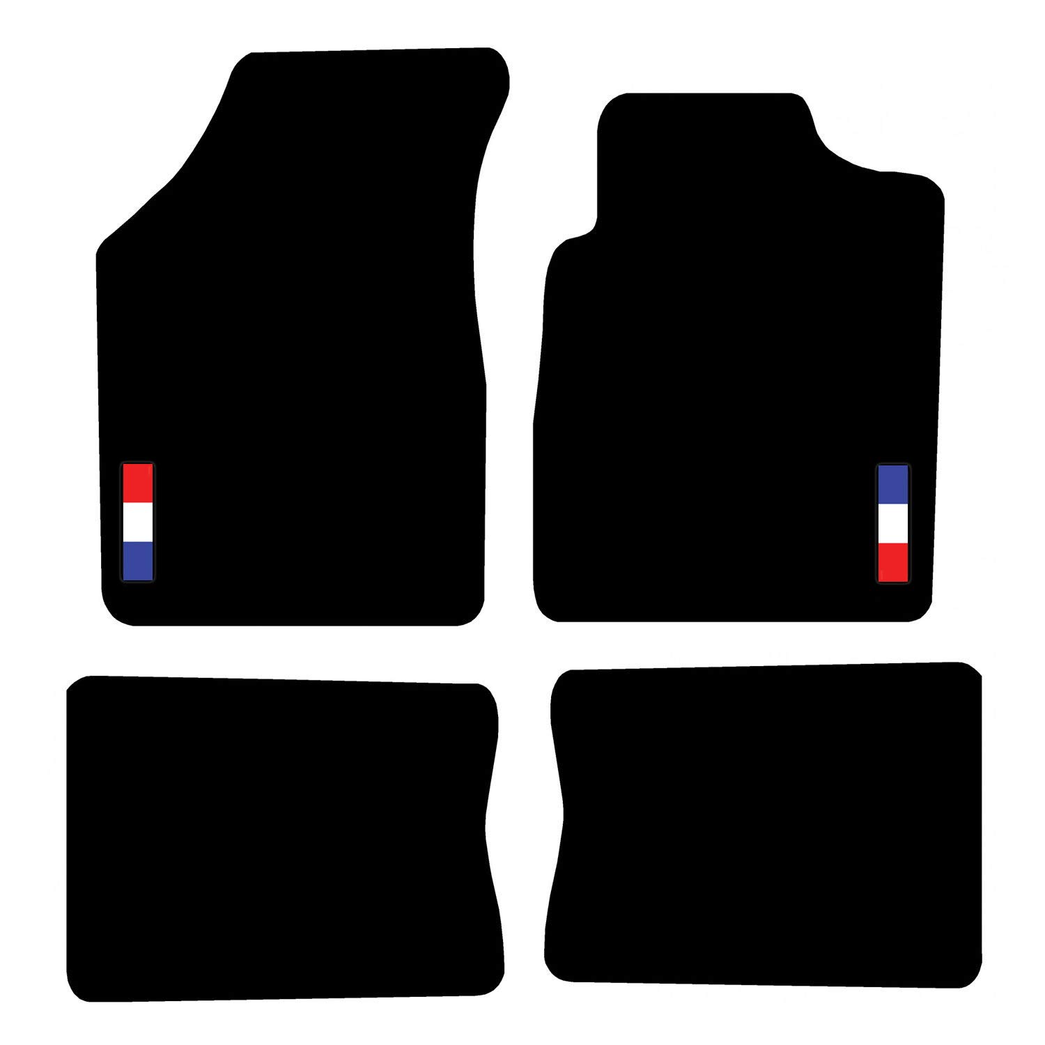 Carsio Carpet Car Mats For Renault Clio MK2 1998 to 2005 with French Flah logo Tailored Fit Floor Mat Complete Accessory Custom Fitted - All Weather, Anti-Slip Backing & Black Trim