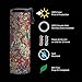 Tree-Free Greetings I Spy Flowers Floral Pattern Vacuum Insulated Travel Coffee Tumbler, 17 Ounce Stainless Steel Mug, Coffee Lover Gift