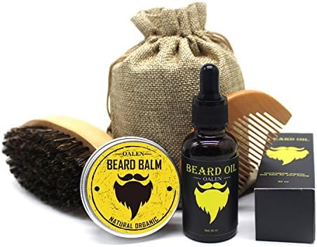 Beard Grooming Care Kit for Men by Vitae Care - Boar Bristle Brush, Wooden Comb, Unscented Beard Oil, Mustache &amp; Beard Balm Butter Wax Leave-in Conditioner, Natural Ingredients, Perfect Gift Set