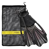 U.S. Divers Proflex FX Fin With Mesh Carrying Bag, Titanium, Large Men 10-13 Large Lady 11.5-14.5
