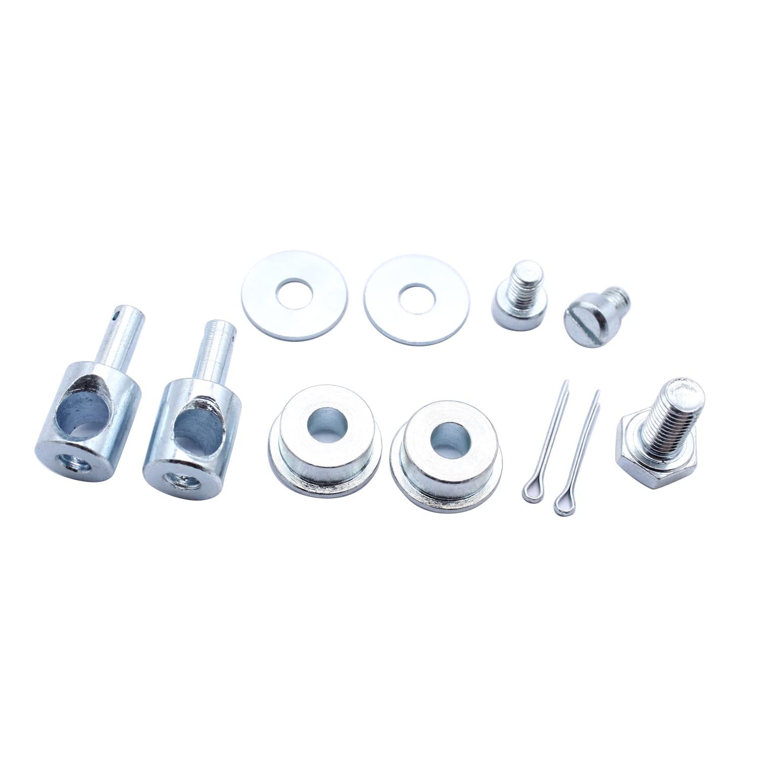 Photo 1 of 1 Set SHLPDFM Zinc Finish Dual Carburetor Throttle Linkage Arm Kit Includes Installation Hardware Compatible with Holley, Demon, Edelbrock, Carter & Barry Grant Carbs