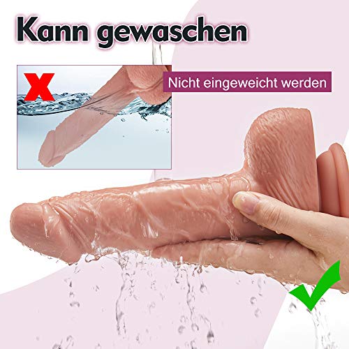 Dildo mit Stoßfunktion Realistischer Vibratoren 10 Frequenzmodi Dildo mit saugfuß Klitoris Stimulator mit Fernbedienung Sexspielzeug für frauen 22CM Moruioy