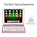 iPad Pro 10.5 Case with Keyboard 2017/ iPad Air 3rd Gen Case with Keyboard 10.5 2019, 360 Rotate 7 Color Backlit Wireless Folio Keyboard Case Cover, Auto Wake Sleep/Silent Typing, Rose Gold