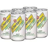 Schweppes Diet Ginger Ale Soda - 7.5 oz mini cans - 18 pack