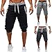 Lesimsam USGreatgorgeous Men's Casual Elastic Waist Harem Training Jogger Sport Short Baggy Pants (L, Dark Gray)