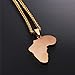 U7 Africa Map Pendant Stainless Steel/18K Gold Plated/Rose Gold Plated Chain Ethnic Symbol Pattern African Necklace Hip Hop Jewelry