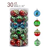 Teresa's Collections 30ct 60mm Joyful Elf Shatterproof Christmas Ball Ornaments Decoration,Themed with Tree Skirt(Not Included)