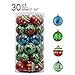 Teresa's Collections 30ct 60mm Joyful Elf Shatterproof Christmas Ball Ornaments Decoration,Themed with Tree Skirt(Not Included)