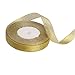 Feyarl Glitter Gold Ribbon 5/8-inch Wide Sparkly Fabric Ribbon Gift Crafters Sewing Ribbon Wedding Party Brithday Wrap Card Making Ribbon Hair Bows Floral Projects Ribbon (Gold)