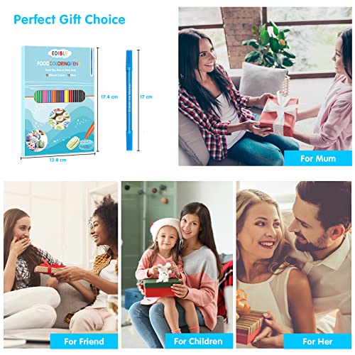 Jewem Edible Markers for Cookie Decorating,12Pcs Food Coloring Pens