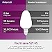 Philips LED Flicker-Free C7 Night Light Bulb, Non-Dimmable, 30 Lumen, Soft White Light (2700K), .05W=7W, E12 Base - Pack of 12