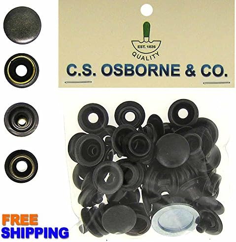 Line 24 Leathercraft Snap Fasteners Osborne 15 Snaps + Setter Tools (Copper Black)