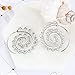 MengPa Fashion Bohemian Spiral Earrings Round Tribal Hoop Jewelry for Wommen (Silver)