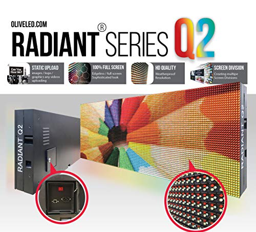 Olive Radiant LED Full Color P10 Outdoor Sign Electronic Media Message Center (19" x 53")