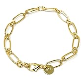 Blazing Autumn Gold Plated Stainless Steel Paperclip Link Bracelet