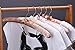 JS HANGER Padded Clothes Hangers for Sweaters - 17 Inch Coat Hangers No Shoulder Bump Foam Hanger Non Slip Satin Canvas Covers for Adults Wedding Bridesmaid Pack of 10, Ivory White