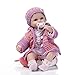 Nicery Reborn Baby Doll Soft Simulation Silicone Vinyl 18inch 45cm Lifelike Boy Girl Toy Red Pillow Eyes Open