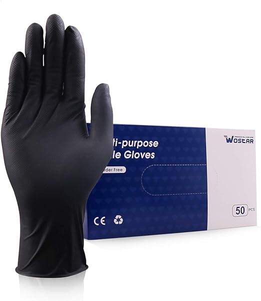 Wostar Nitrile Disposable Gloves 7Mils 50 pcs Latex Free Safety Working