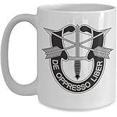 Special Forces De Oppresso Liber Army Coffee Mug (White, 15oz)