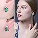 JewelryPalace Luxury 7.6ct Nano Russian Simulated Emerald 925 Sterling Silver Hoop Earrings