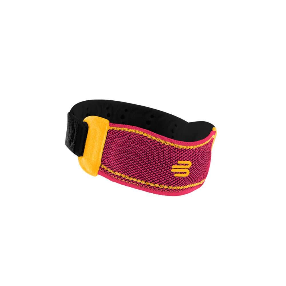 BAUERFEIND, 1 Unisex Knee Support for Sports, Right/Left Knee, For Ball Sports, Physical Activities, Pressure Relief, Silicone Ring, Size: S, Pink, 11449421950011